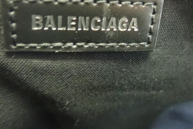 Balenciaga Black Canvas Navy Cabas Small Tote Bag