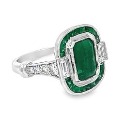 5.00 ctw Emerald and 1.06 ctw Diamond Ring - 14KT White Gold