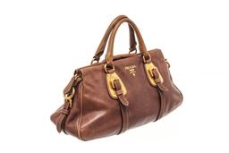 Prada Brown Leather 2 Way Bag