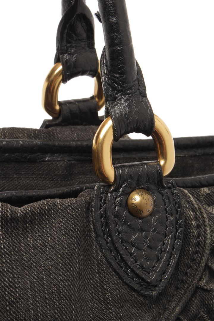 Louis Vuitton Black Denim Neo Cabby MM Shoulder Bag