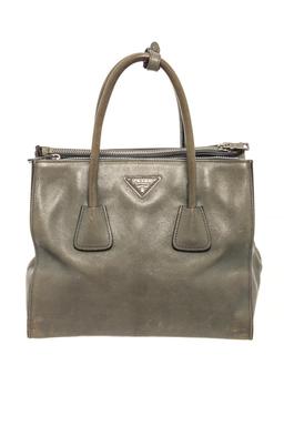 Prada Grey Leather 2way Tote Bag