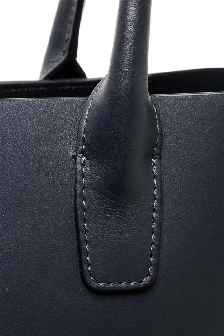 Mansur Gavriel Navy Blue Leather Triangle Handbag