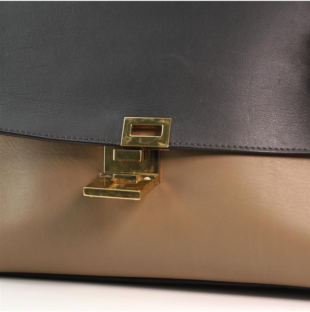 Celine Trapeze Bag Tricolor Calfskin Leather And Suede