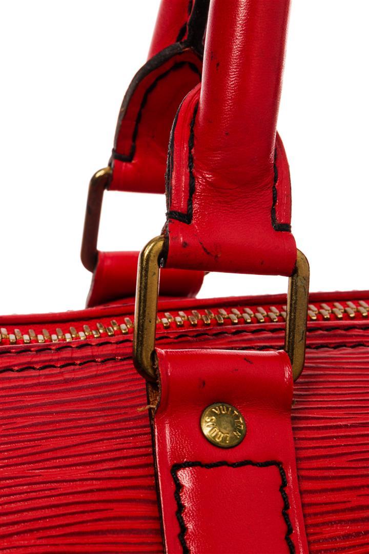 Louis Vuitton Red Epi Leather Keepall 55 Travel Bag