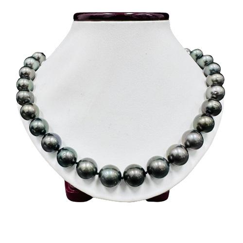 Pearl and Diamond Necklace - 14KT White Gold