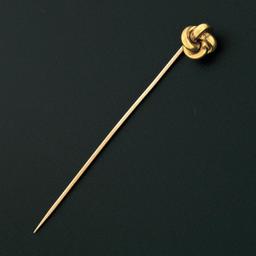 Antique 18k Solid Yellow Petite Simple High Polished Tube Love Knot Stick Pin