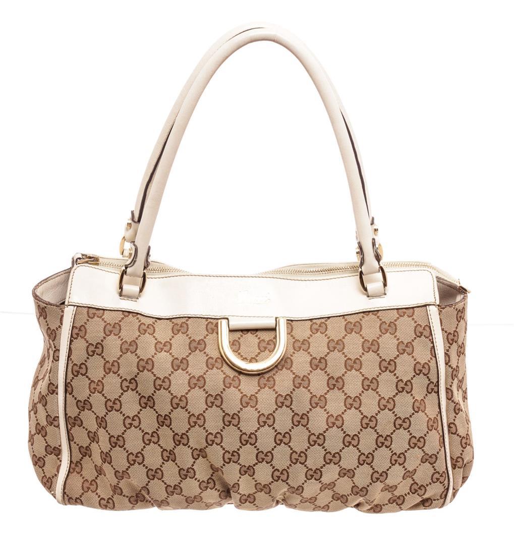 Gucci Brown Canvas D Tote Bag