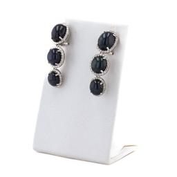 43.81 ctw Blue Sapphire and 1.88 ctw Diamond 14K White Gold Earrings