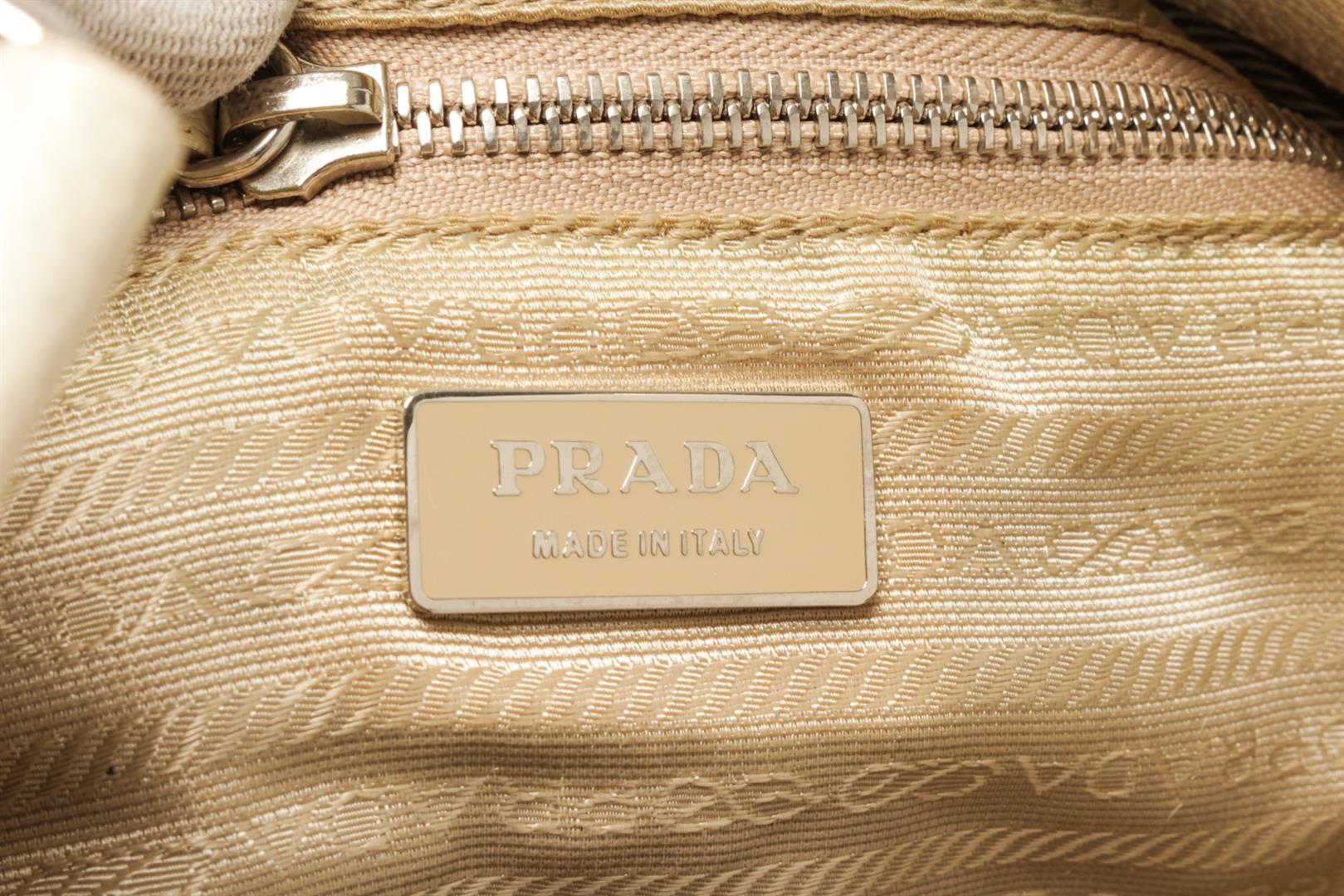 Prada Beige Nylon Leather Shoulder Bag