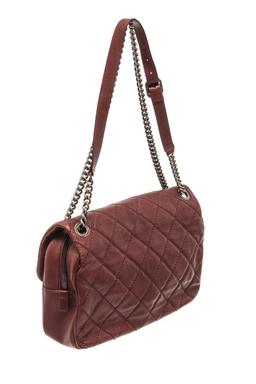 Chanel Burgundy Lambskin Chain Flap Shoulder Bag