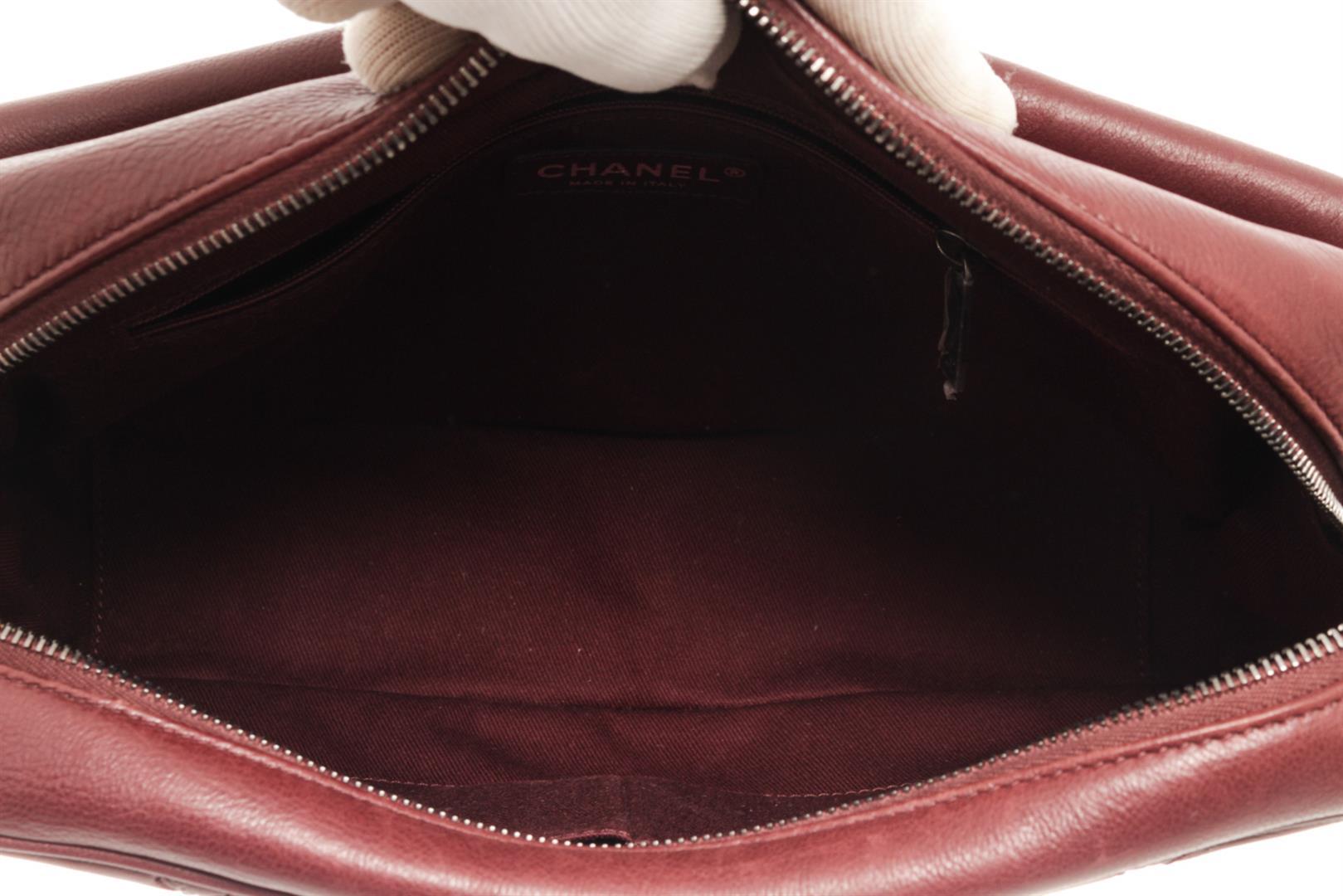 Chanel Burgundy Lambskin Chain Flap Shoulder Bag