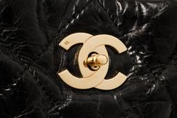 Chanel Black and Gold Leather Portobello Tote bag