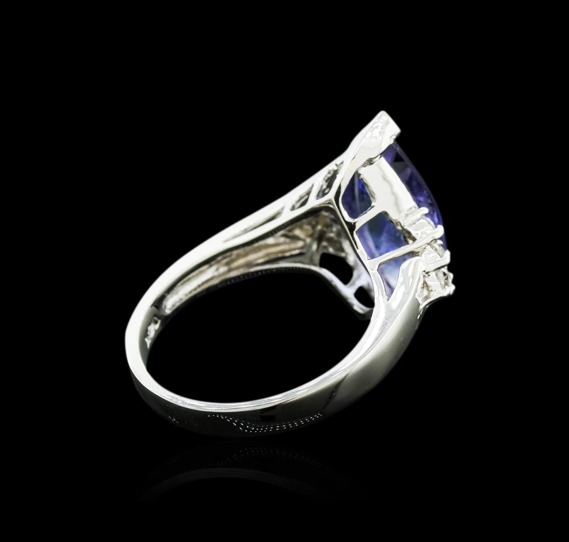 14KT White Gold 3.70 ctw Tanzanite and Diamond Ring