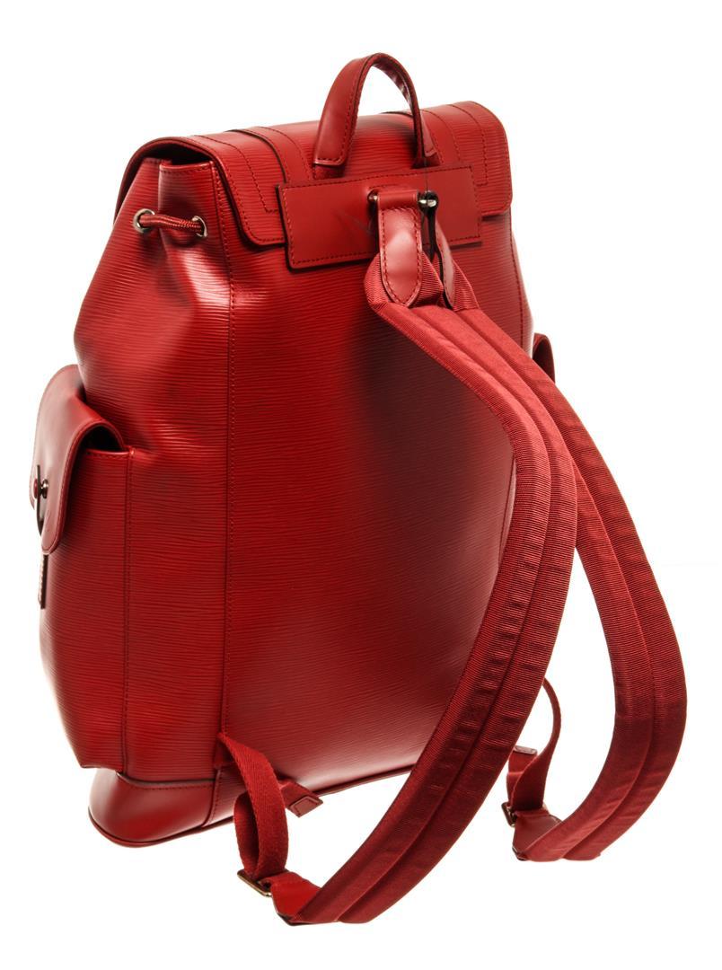 Louis Vuitton Red Epi Leather Christopher PM Backpack Bag