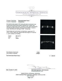 1.25 ctw Diamond Bracelet - 14KT White Gold