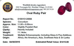 11.14 ctw Oval Mixed Ruby Parcel