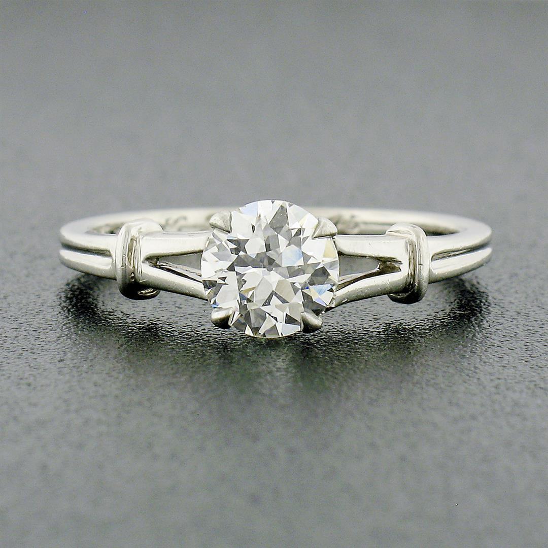 Tiffany & Co. Palladium 0.67 ctw GIA Diamond Solitaire Open Sides Engagement Rin