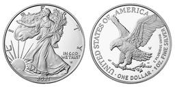 2021 Type-2 American .999 Fine Silver Eagle Dollar Coin