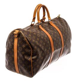 Louis Vuitton Brown Monogram Canvas Keepall Bandouliere 50 Travel Bag