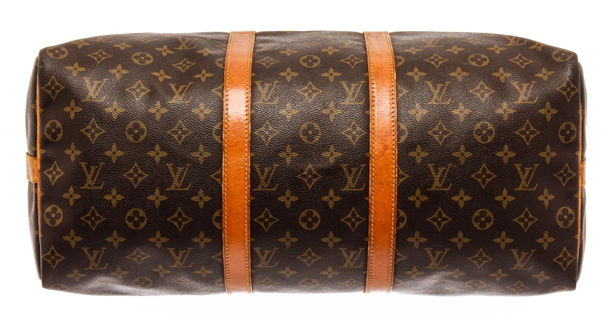 Louis Vuitton Brown Monogram Canvas Keepall Bandouliere 50 Travel Bag