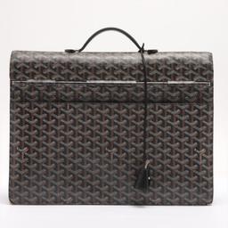 Goyard Black Goyardine Coated Canvas Chypre Deux Soufflets Briefcase Bag