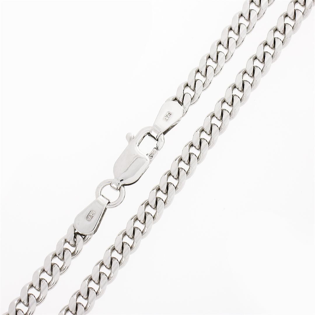 NEW Unisex Solid 14k White Gold 3.3mm 24" Miami Cuban Curb Link Chain Necklace