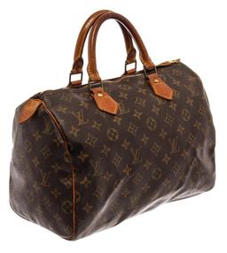 Louis Vuitton Brown Monogram Leather Speedy 30 Satchel Bag