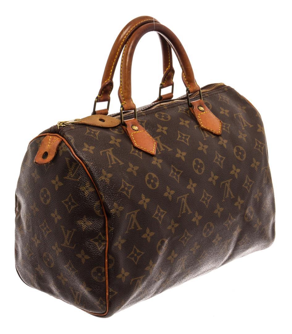 Louis Vuitton Brown Monogram Leather Speedy 30 Satchel Bag