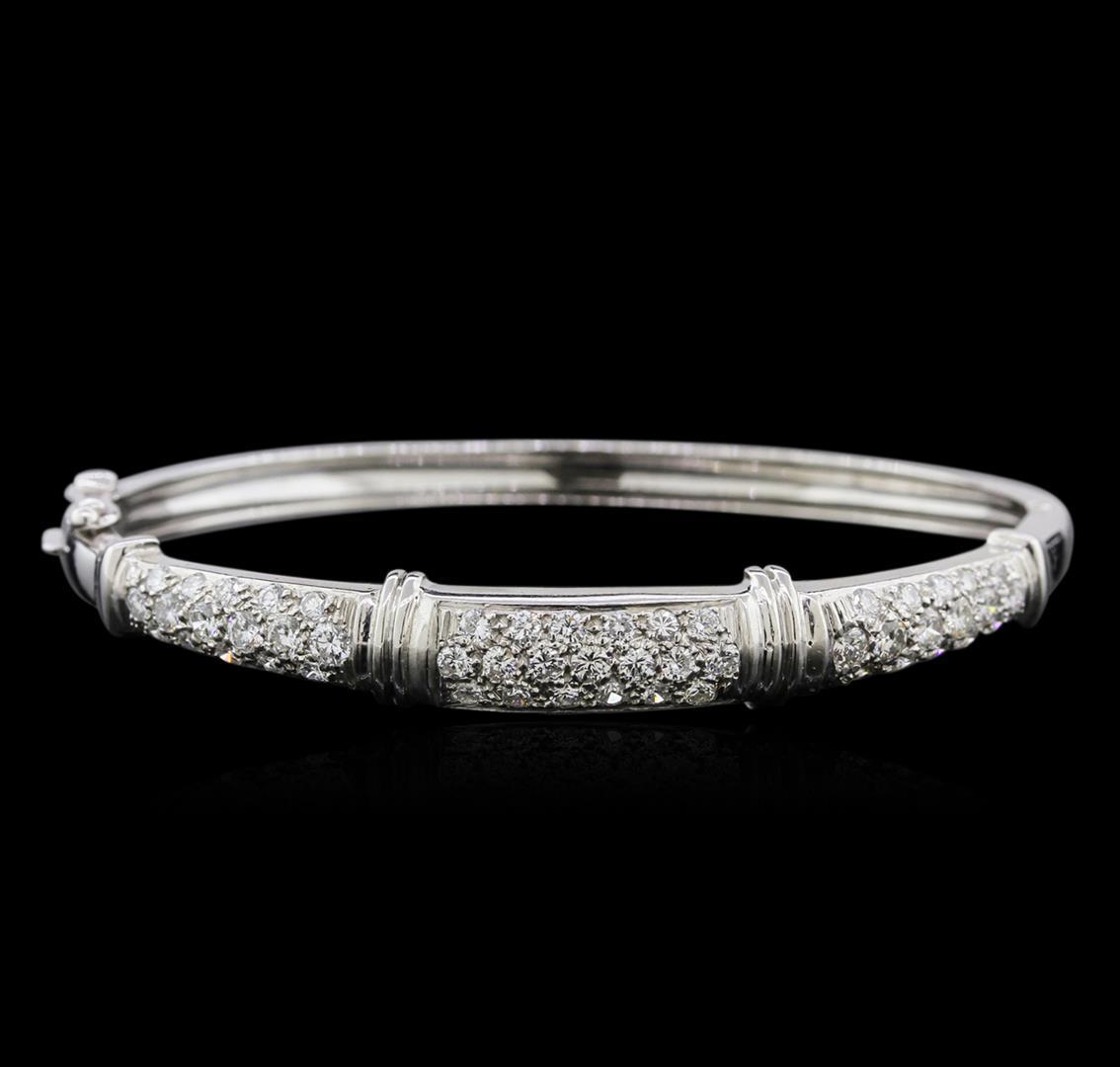 14KT White Gold 2.30 ctw Diamond Bangle Bracelet