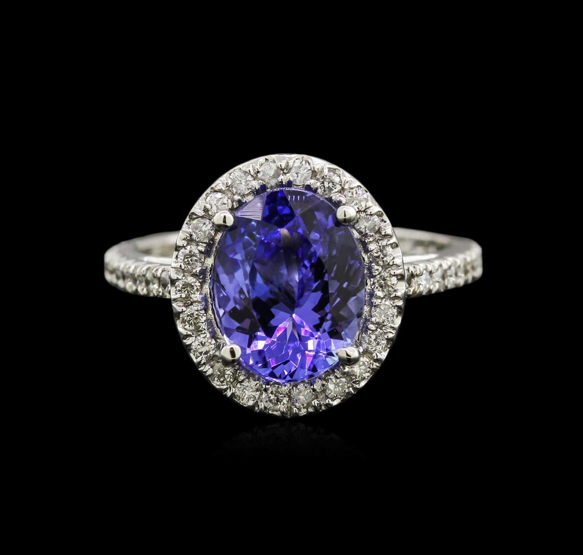 2.65 ctw Tanzanite and Diamond Ring - 14KT White Gold