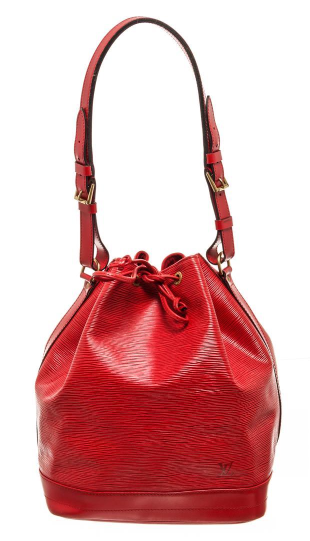 Louis Vuitton Red Epi Leather Noe Shoulder Bag