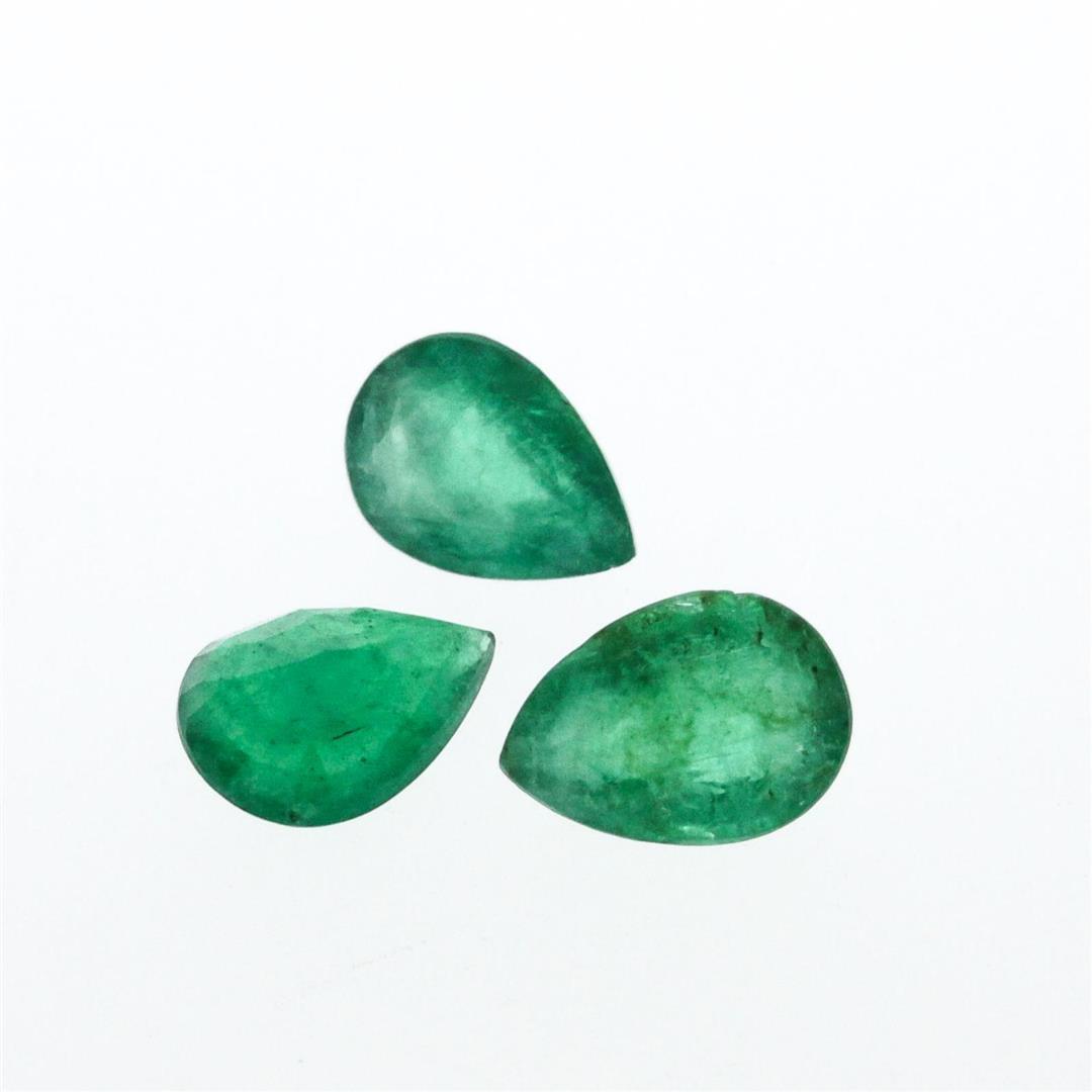 2.87 ctw Pear Cut Natural Emerald Parcel