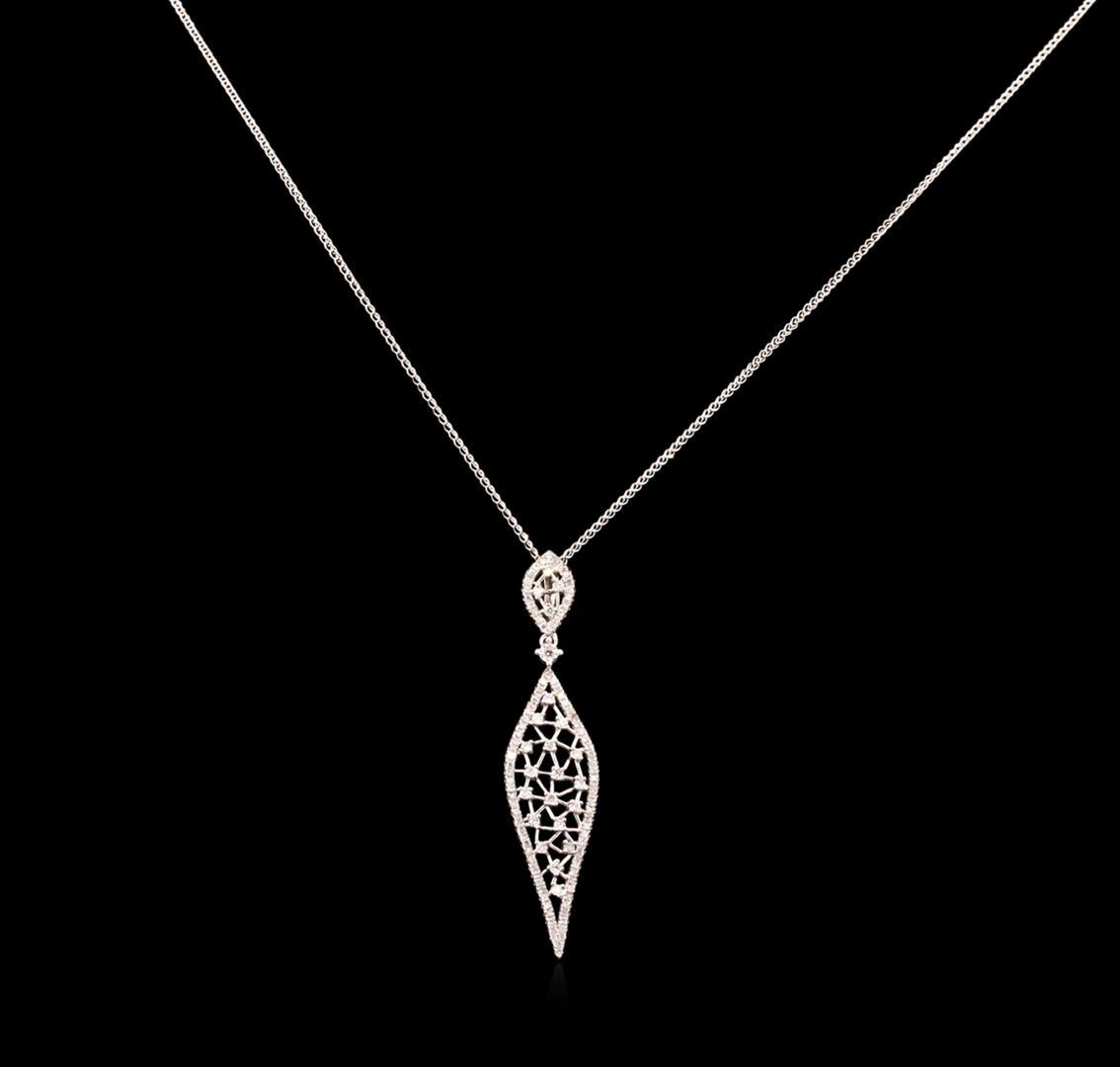 0.86 ctw Diamond Pendant With Chain - 14KT White Gold