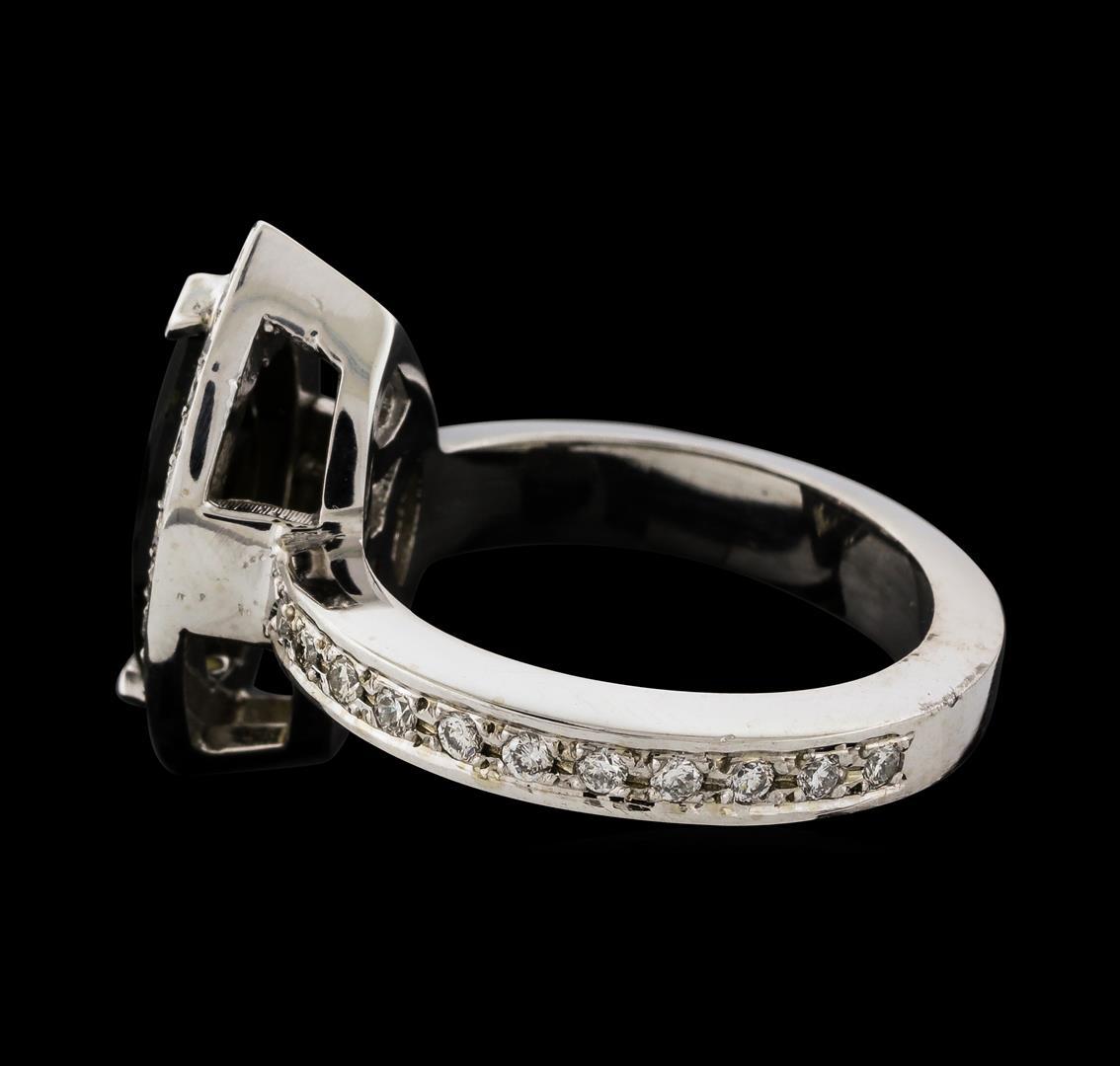 1.61 ctw Tourmaline and Diamond Ring - 14KT White Gold