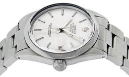 Rolex Mens Quickset Stainless Steel Sapphire Silver Index Dial Oyster Band Datej