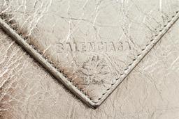 Balenciaga Silver Papier Flap Mini Wallet