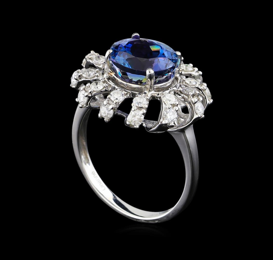 14KT White Gold 3.36 ctw Tanzanite and Diamond Ring