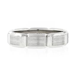 Men's Jeff Cooper Platinum 5.7mm Beveled Grooved Brushed & Polished Band Ring