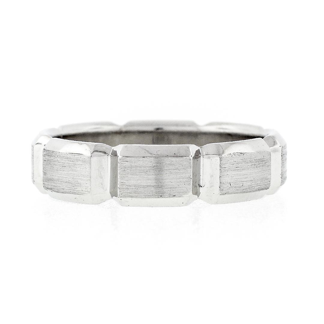 Men's Jeff Cooper Platinum 5.7mm Beveled Grooved Brushed & Polished Band Ring