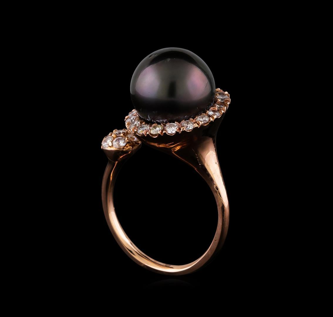 0.66 ctw Diamond and Pearl Ring - 14KT Rose Gold