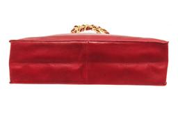 Chanel Red Lambskin Chain Shoulder Bag