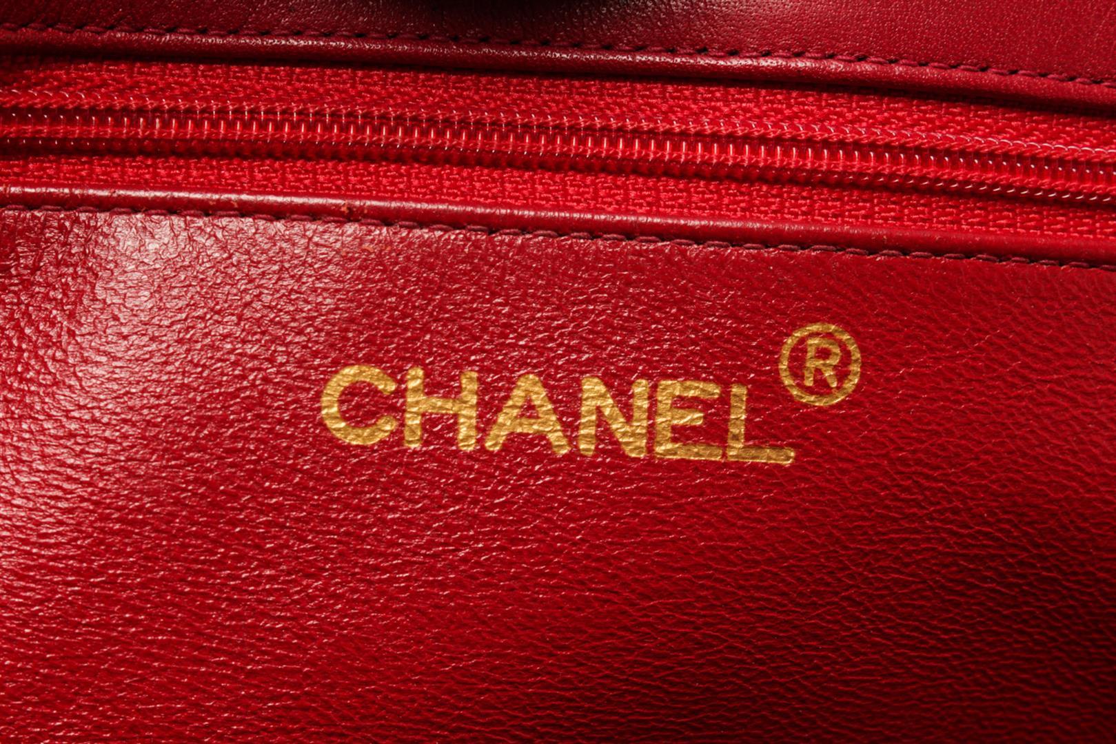 Chanel Red Lambskin Chain Shoulder Bag