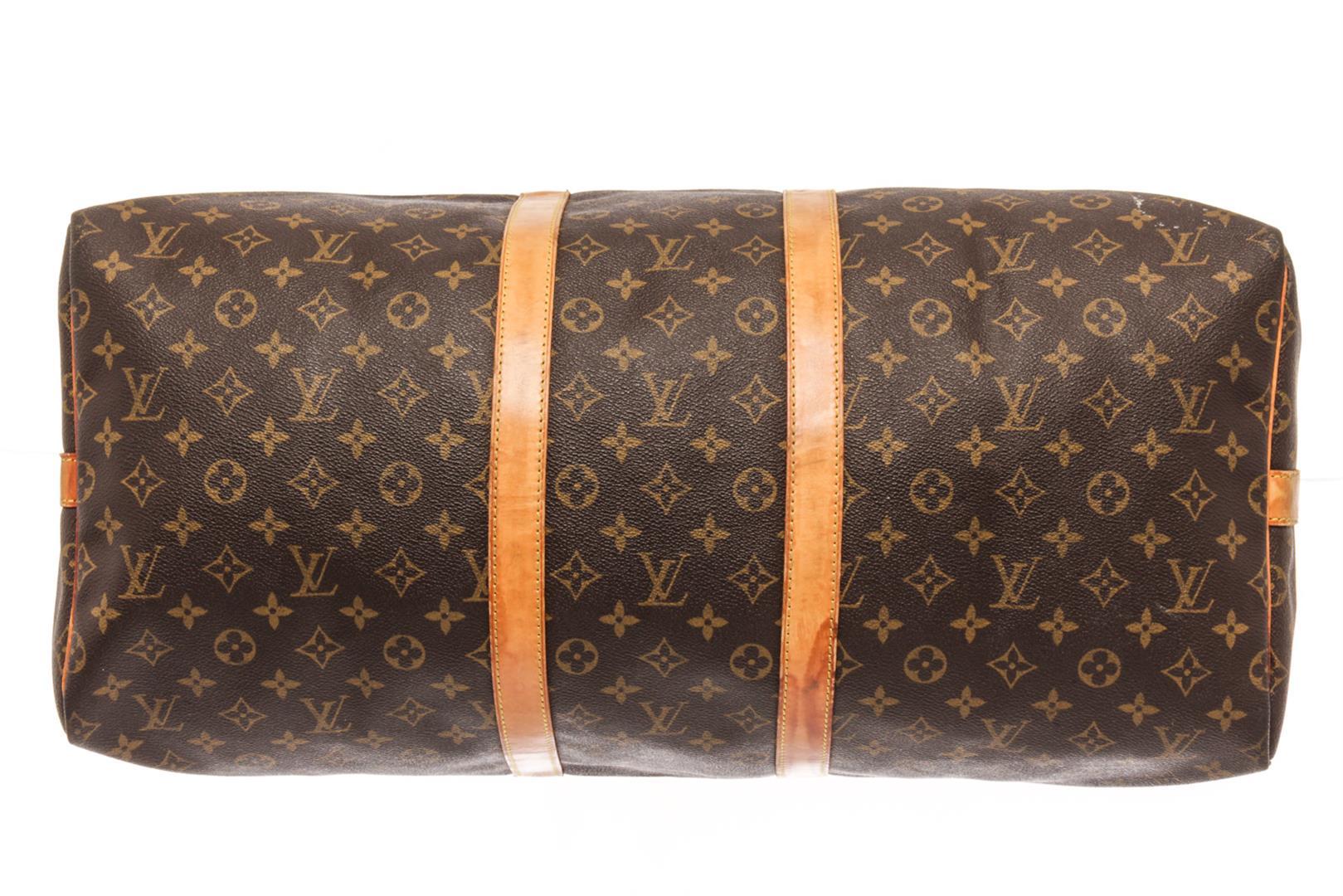 Louis Vuitton Brown Monogram Canvas Bandouliï¿½re Keepall 55 Travel Bag