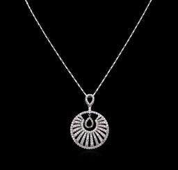 14KT White Gold 1.63 ctw Diamond Pendant With Chain