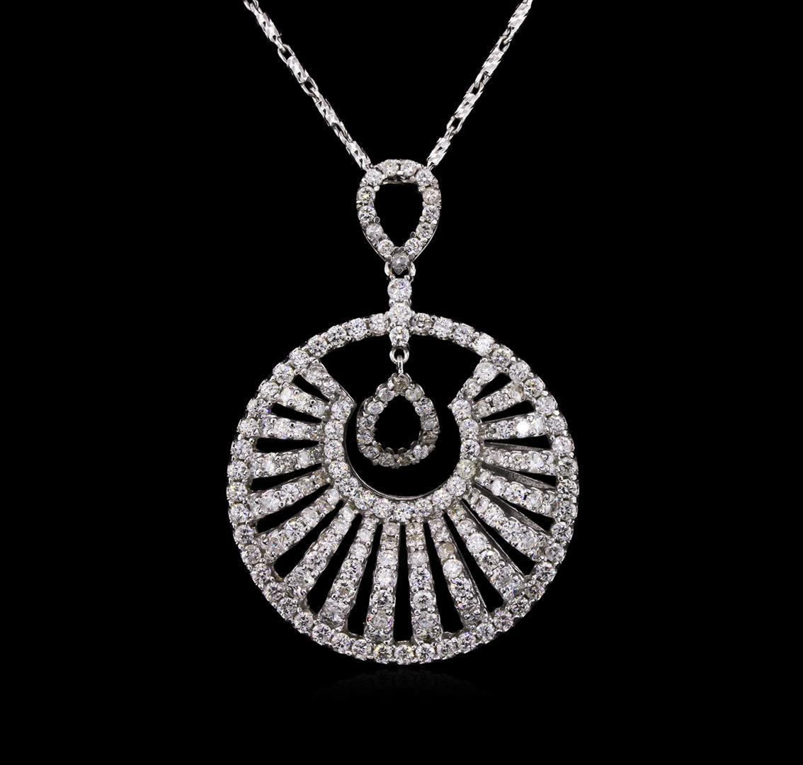 14KT White Gold 1.63 ctw Diamond Pendant With Chain