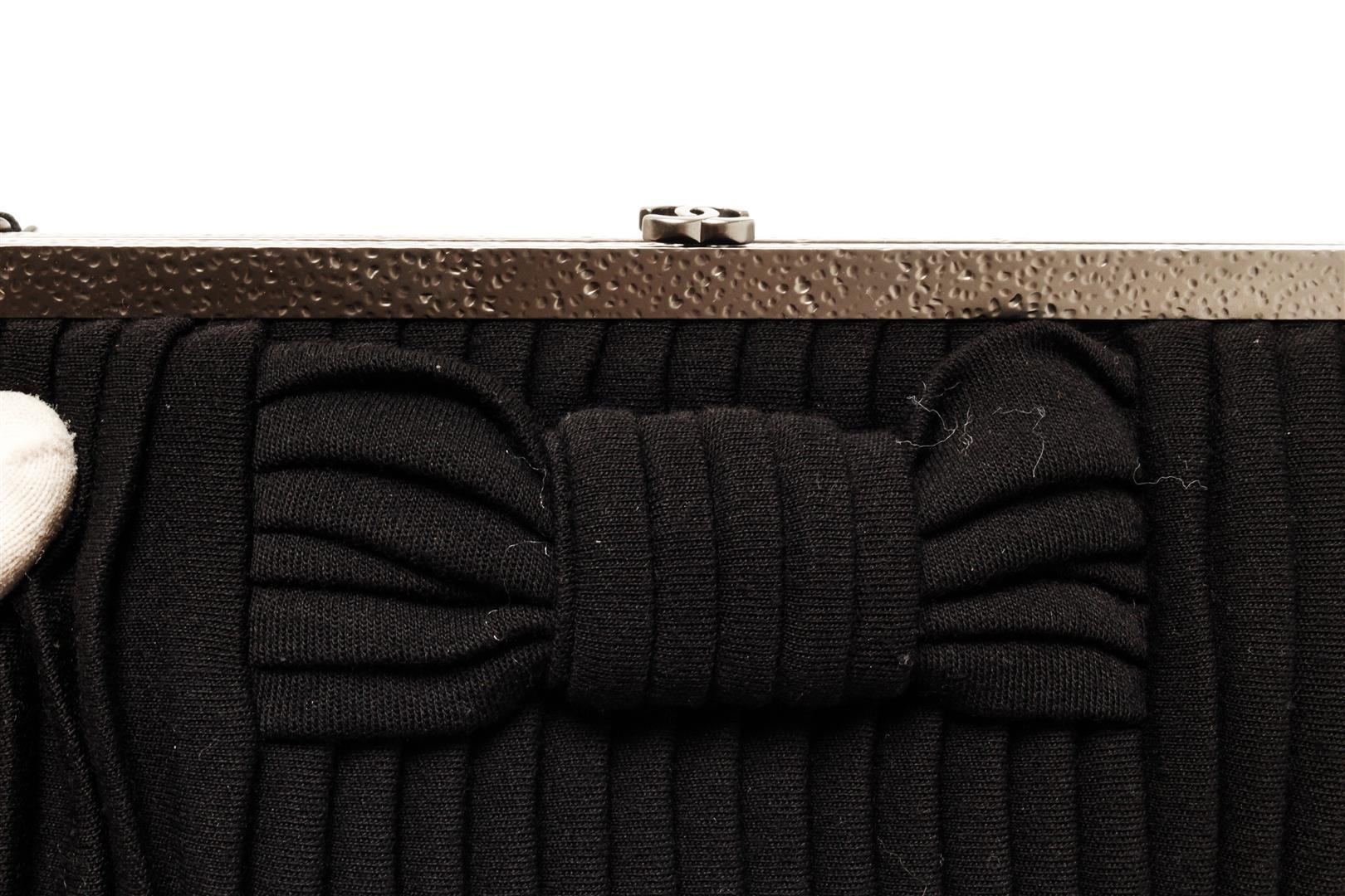 Chanel Black Suede Bow Motiff CC Shoulder Bag