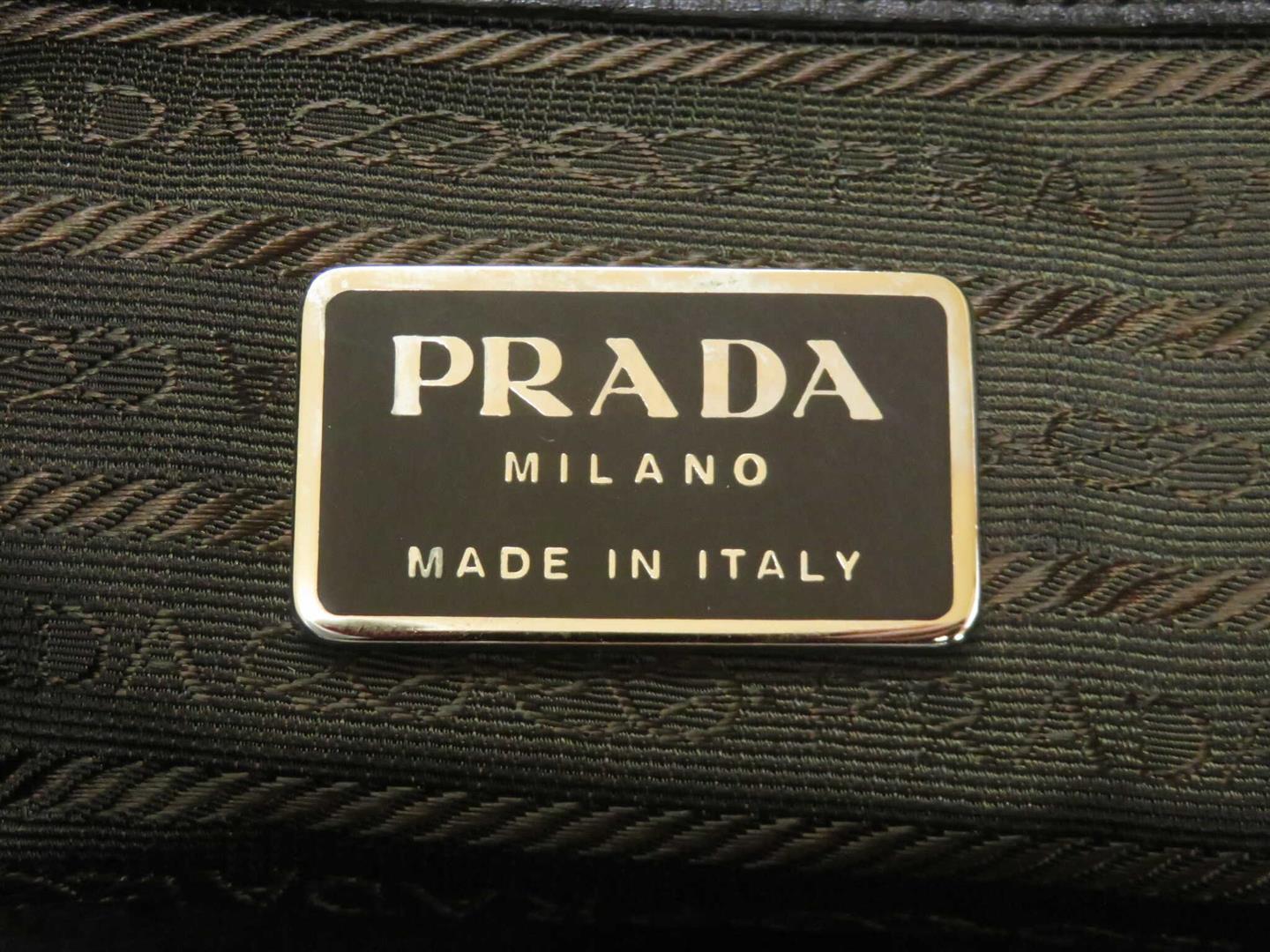 Prada Black Wool Boston Bag