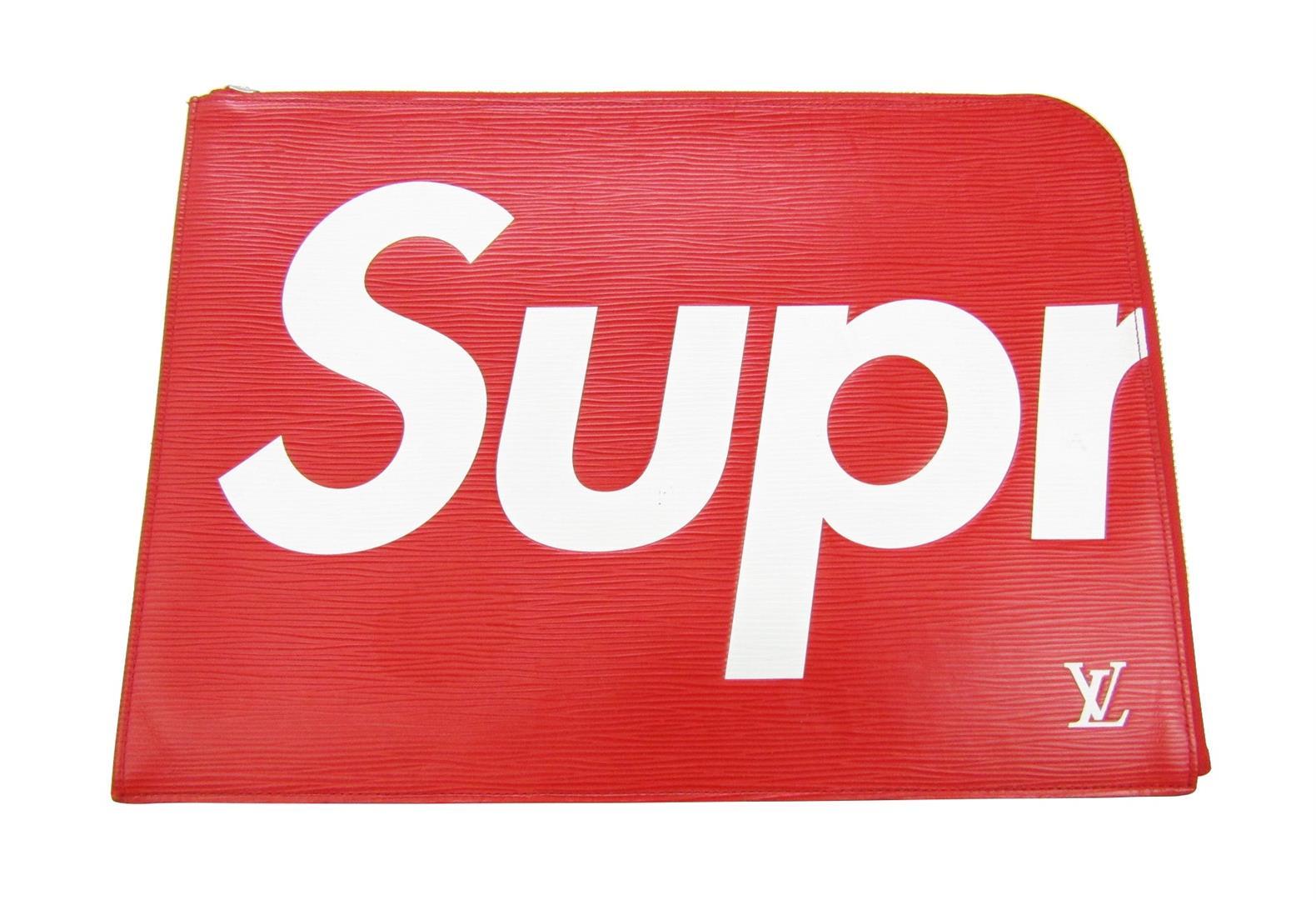 Louis Vuitton x Supreme Red Epi Leather Pochette Jules GM Clutch Bag