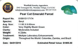 4.33 ctw Pear Emerald Parcel