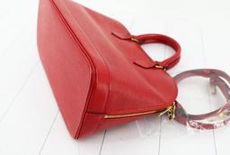 Louis Vuitton Red Epi Leather Alma PM Handbag